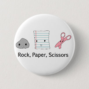Rock, Paper, Scissors Ronde Button 5,7 Cm