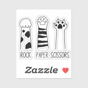 Rock Paper Scissors Schattige Cat Paws Funny Sticker