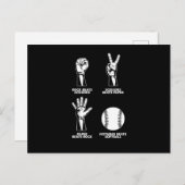 Rock Paper Scissors Softball Pitcher Catcher Gift Briefkaart (Voorkant / Achterkant)