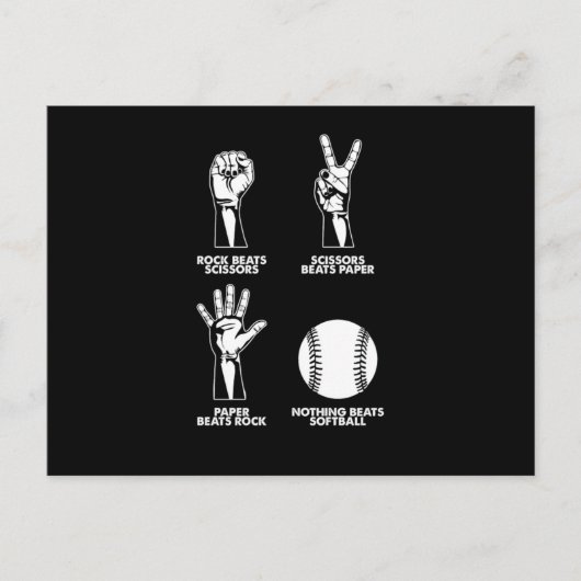 Rock Paper Scissors Softball Pitcher Catcher Gift Briefkaart (Voorkant)