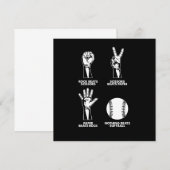 Rock Paper Scissors Softball Pitcher Catcher Gift Kaart (Voorkant / Achterkant)