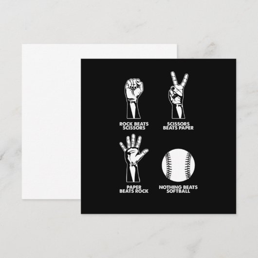 Rock Paper Scissors Softball Pitcher Catcher Gift Kaart (Voorkant / Achterkant)