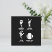 Rock Paper Scissors Softball Pitcher Catcher Gift Kaart (Staand voorkant)
