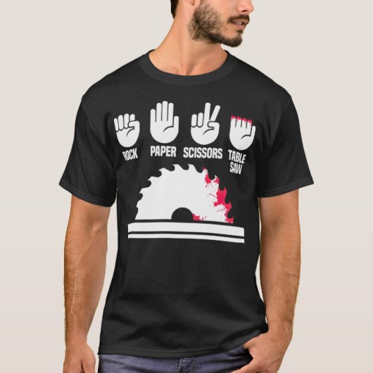 Rock Paper Scissors Table Saw archeology grappig s T-shirt (Voorkant)