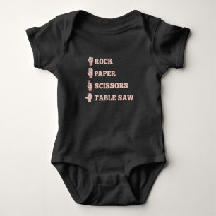 Rock Paper Scissors Table Saw Funny Carpenter Romper