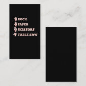 Rock Paper Scissors Table Saw Funny Carpenter Visitekaartje (Voorkant / Achterkant)