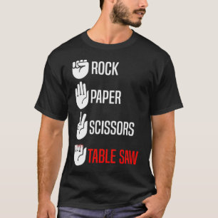 Rock Paper Scissors Table Saw Funny donut astronau T-shirt