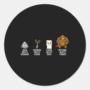 Rock Paper Scissors Thanksgiving Day Turkije Herfs Ronde Sticker