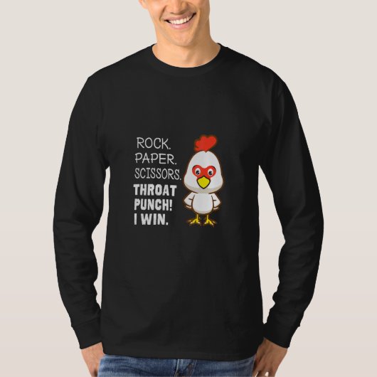 Rock Paper Scissors Throat Punch I Win Apparel T-shirt (Voorkant)