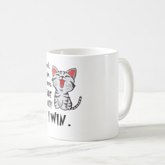 Rock Paper Scissors Throat Punch I Win Cat F Koffiemok (Voorkant rechts)