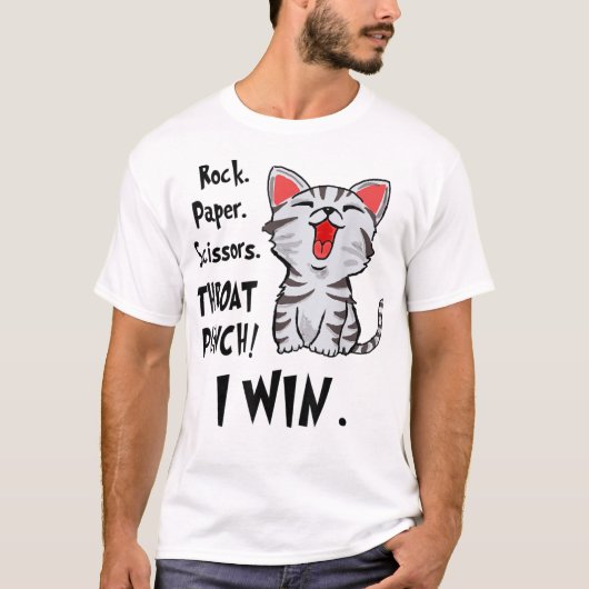 Rock Paper Scissors Throat Punch I Win Cat F T-shirt (Voorkant)