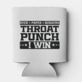 Rock Paper Scissors Throat Punch I Win, Funny Blikjeskoeler (Achterkant)