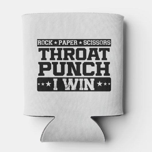 Rock Paper Scissors Throat Punch I Win, Funny Blikjeskoeler (Achterkant)