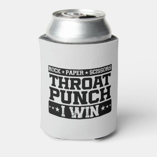 Rock Paper Scissors Throat Punch I Win, Funny Blikjeskoeler (Blikje Achterkant)