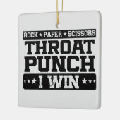Rock Paper Scissors Throat Punch I Win, Funny Keramisch Ornament (Links)