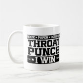 Rock Paper Scissors Throat Punch I Win, Funny Koffiemok (Links)