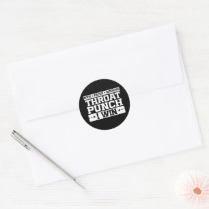 Rock Paper Scissors Throat Punch I Win, Funny Ronde Sticker