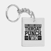 Rock Paper Scissors Throat Punch I Win, Funny Sleutelhanger (Voorkant Links)