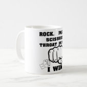 Rock Paper Scissors Throat Punch I Win Koffiemok (Voorkant links)