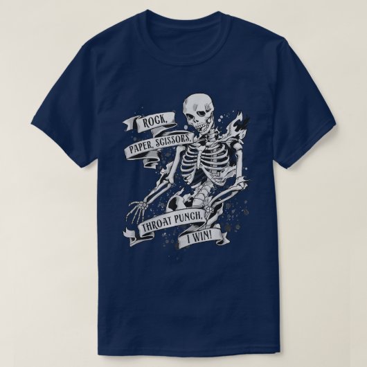 Rock Paper Scissors Throat Punch I Win Skeleton T-shirt (Design voorkant)