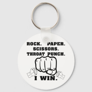 Rock Paper Scissors Throat Punch I Win Sleutelhanger