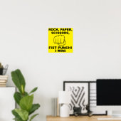 Rock Paper Scissors Vuist Stomp Grappige Poster Bo (Thuiskantoor)