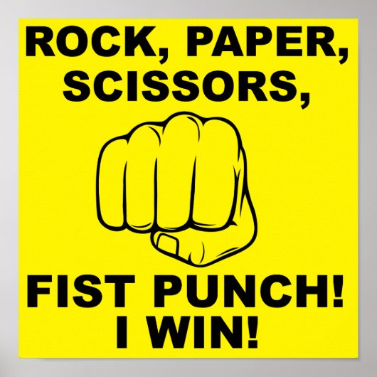 Rock Paper Scissors Vuist Stomp Grappige Poster Bo (Voorkant)