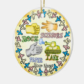 Rock Paper Tank Keramisch Ornament (Links)
