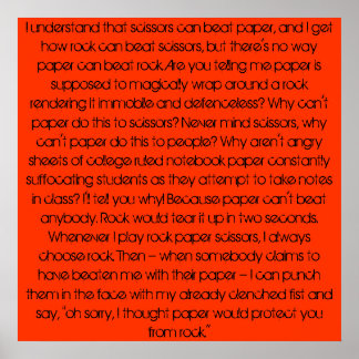 Rock, papier, rots. poster