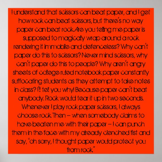 Rock, papier, rots. poster (Voorkant)