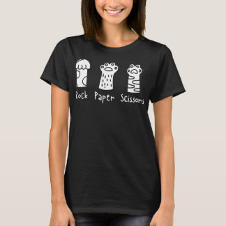 Rock Papier Schaar Hand Spel Kat Pootjes Kat Lover T-shirt