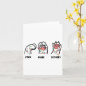 Rock Papier Schaar Kattenpootjes Kerst Kattenliefh Kaart (Gele Bloem)