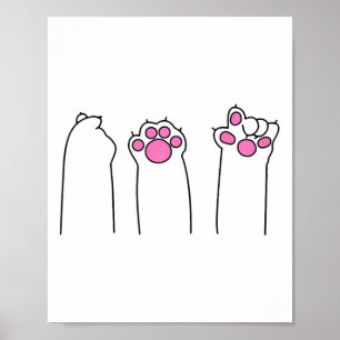 Rock Papier Schaar Kattenpoten Grappige Kattenlief Poster