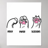 Rock Papier Schaar Kattenpoten Grappige Kattenlief Poster (Voorkant)