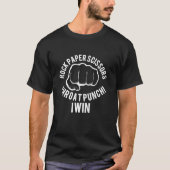 Rock Papier Schaar Keelstoot Ik Win Humor Grappig T-shirt (Voorkant)