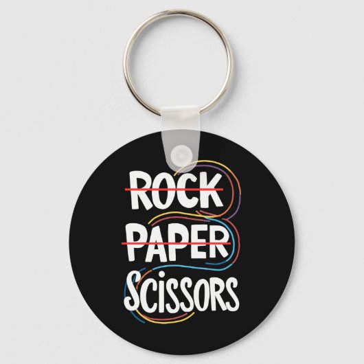 Rock Papier Schaar Lesbisch Grappig Gay Pride LGBT Sleutelhanger (Voorkant)
