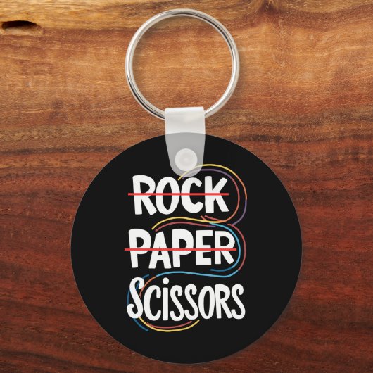 Rock Papier Schaar Lesbisch Grappig Gay Pride LGBT Sleutelhanger (Voorkant)