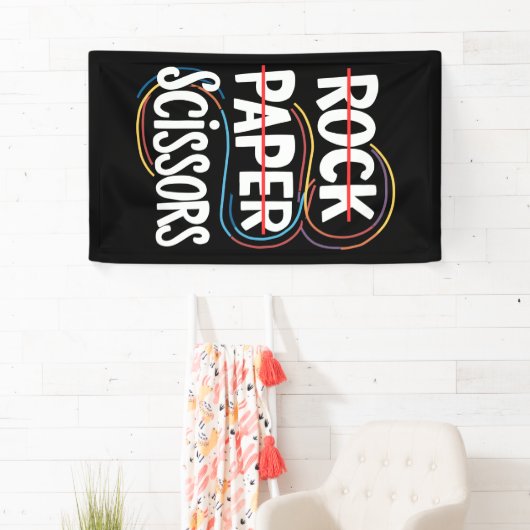 Rock Papier Schaar Lesbisch Grappig Gay Pride LGBT Spandoek (Insitu)