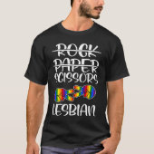 Rock Papier Schaar Lesbisch LGBTQ Gay Pride T-shirt (Voorkant)