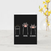 Rock Papier Schaar Poot Schattige Kat Dierenspel Kaart (Gele Bloem)