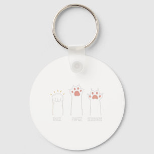 Rock Papier Schaar Poot Schattige Kat Dierenspel Sleutelhanger