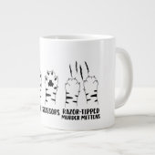 Rock Papier Schaar Scheermes Klauwen Grappige Kat Grote Koffiekop (Voorkant rechts)