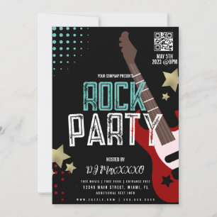 Rock Party Festival DJ Party Bar Club Flyer  Kaart