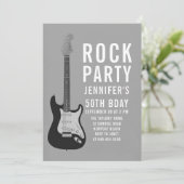 Rock Party Gitaar BW Volwassene Moderne Leuke Verj Kaart (Staand voorkant)