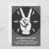 Rock Party Vredesbord BW Volwassen Moderne Leuke V Kaart (Voorkant)