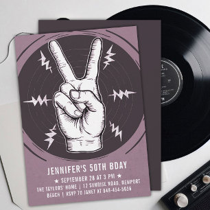 Rock Party Vredesbord Roze Volwassen Moderne Verja Kaart