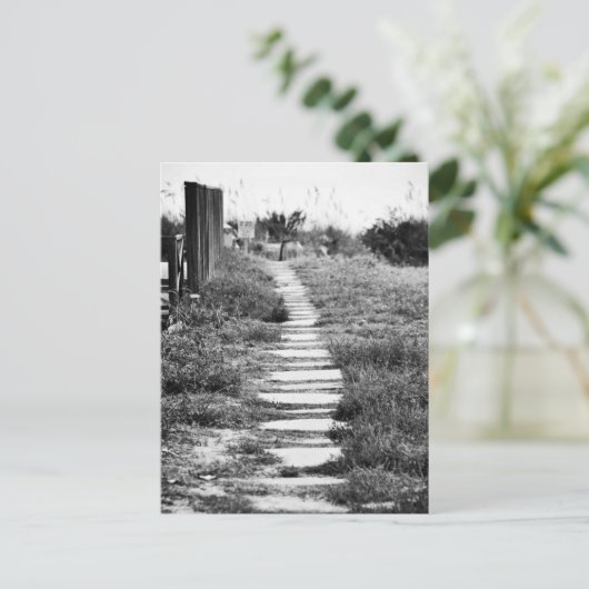Rock Path up the hill in Black and White Briefkaart (Staand voorkant)