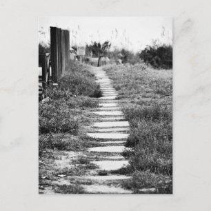 Rock Path up the hill in Black and White Briefkaart