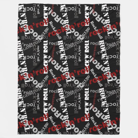 Rock patroon Rock'n' Roll Fleece Deken (Voorkant)