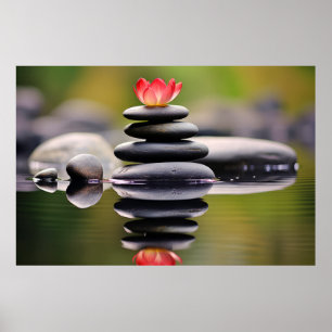 Rock Pebble Forest rustig vredig Poster